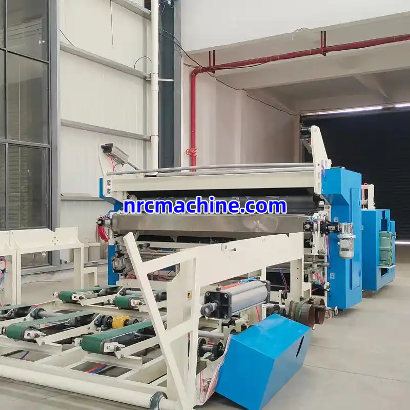 Full rewinder of toilet paper roll making machinery