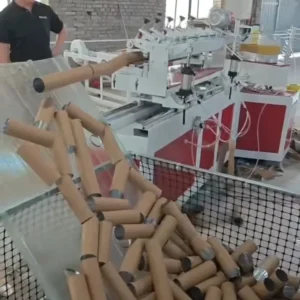 final products from multi knives two heads paper core making machine