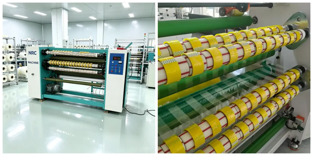 adhesive tape slitting rewinding machine for bopp packing tape nrc machine working details of adhesive tape slitting rewinding machine